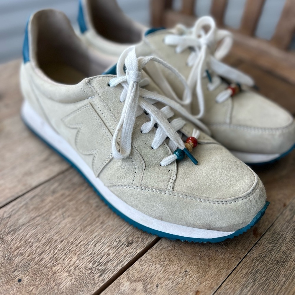 Birdies Cream and Teal Roadrunner Sneakers